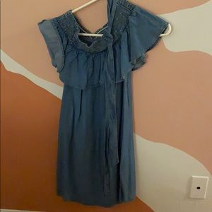 Off-Shoulder denim dress